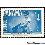 Panama 1961 Boy cutting with saw, 1c-Stamps-Panama-Mint-StampPhenom