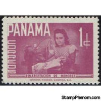 Panama 1961 Girl using sewing-machine, 1c-Stamps-Panama-Mint-StampPhenom