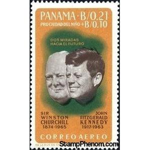 Panama 1965 John F. Kennedy and Winston Churchill-Stamps-Panama-Mint-StampPhenom