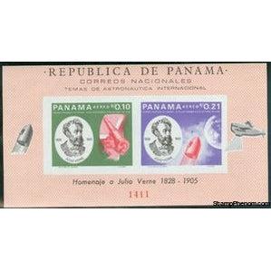 Panama 1966 Jules Verne, Telescope and Rocket-Stamps-Panama-Mint-StampPhenom