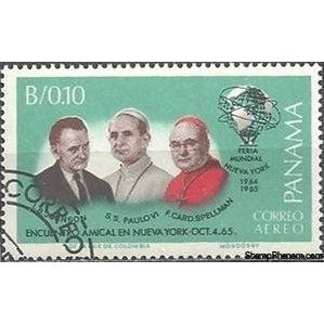 Panama 1966 President L. B. Johnson, Pope Paul VI, & Cardinal Spellman-Stamps-Panama-Mint-StampPhenom