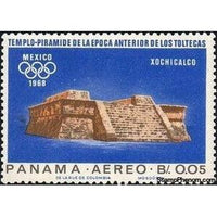 Panama 1967 Step pyramid of the feathered serpent xochicalco with Fries-Stamps-Panama-StampPhenom