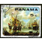 Panama 1968 Battle, by Willem van de Velde t.y. (1633-1707)-Stamps-Panama-Mint-StampPhenom