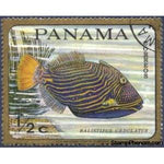 Panama 1968 Orange-lined Triggerfish (Balistapus undulatus)-Stamps-Panama-Mint-StampPhenom