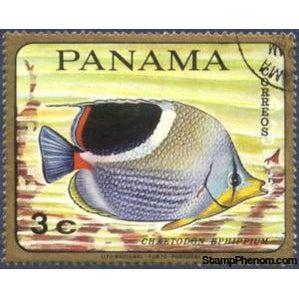 Panama 1968 Saddle Butterflyfish (Chaetodon ephippium)-Stamps-Panama-Mint-StampPhenom