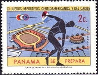 Panama 1970 Stadium, Discus Thrower-Stamps-Panama-Mint-StampPhenom