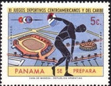 Panama 1970 Stadium, Discus Thrower-Stamps-Panama-Mint-StampPhenom