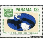Panama 1971 Map of Panama, Western Hemisphere, and tourist year emblem-Stamps-Panama-Mint-StampPhenom