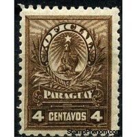 Paraguay 1900 Heraldic lion type with text OFICIAL-Stamps-Paraguay-StampPhenom