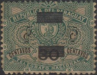 Paraguay 1900 Telegraph stamp with overprint-Stamps-Paraguay-StampPhenom