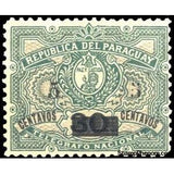 Paraguay 1900 Telegraph stamp with overprint-Stamps-Paraguay-StampPhenom