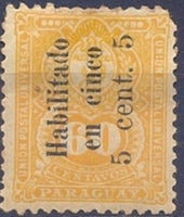 Paraguay 1903 overprint "Habilitado s" and new value.-Stamps-Paraguay-StampPhenom