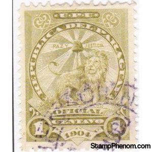 Paraguay 1904 Sentinel lion at rest - OFICIAL issue-Stamps-Paraguay-StampPhenom