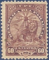 Paraguay 1907 Sentinel Lion at Rest-Stamps-Paraguay-StampPhenom