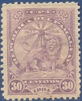 Paraguay 1908 Sentinel Lion at Rest-Stamps-Paraguay-StampPhenom