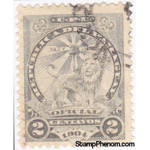 Paraguay 1908 Sentinel lion at rest - OFICIAL issue-Stamps-Paraguay-StampPhenom