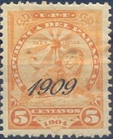 Paraguay 1909 Overprints-Stamps-Paraguay-StampPhenom