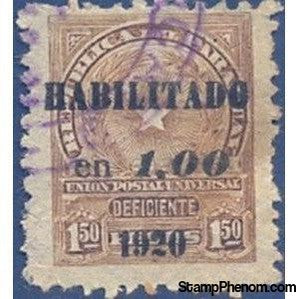 Paraguay 1920 Postage due stamp of 1913 overprinted-Stamps-Paraguay-Mint-StampPhenom