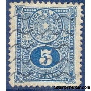 Paraguay 1921 Coat of arms above numeral of value-Stamps-Paraguay-Mint-StampPhenom