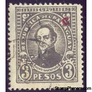 Paraguay 1927 J. Yturbe with red "c" overprint-Stamps-Paraguay-Mint-StampPhenom