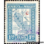 Paraguay 1927 Map with carmine "C" overprint-Stamps-Paraguay-Mint-StampPhenom