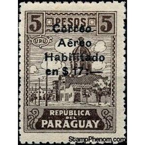 Paraguay 1929 Encarnacion Cathedral, Acunsion - overprinted-Stamps-Paraguay-Mint-StampPhenom