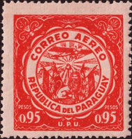 Paraguay 1930 Emblem of the Ministry of Finance and aircraft-Stamps-Paraguay-Mint-StampPhenom