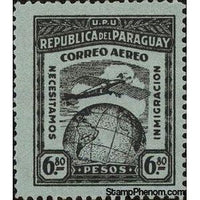 Paraguay 1930 Globe and airplane-Stamps-Paraguay-Mint-StampPhenom