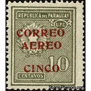 Paraguay 1930 Regular issues of 1927-38 sucharged in red or black-Stamps-Paraguay-Mint-StampPhenom