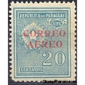 Paraguay 1930 Stamps and types of 1927-28 surcharged in red-Stamps-Paraguay-Mint-StampPhenom
