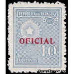 Paraguay 1935 1935 overprint " OFICIAL" - 10c Blue-Stamps-Paraguay-Mint-StampPhenom