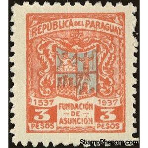 Paraguay 1937 Arms of Asunción-Stamps-Paraguay-Mint-StampPhenom