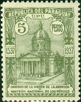 Paraguay 1938 Cathedral in Asunción-Stamps-Paraguay-Mint-StampPhenom