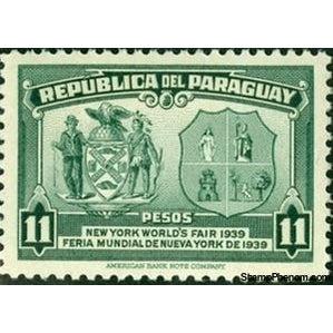 Paraguay 1939 Coats of Arms of New York & Asuncion-Stamps-Paraguay-Mint-StampPhenom