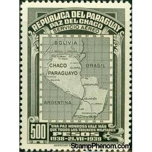 Paraguay 1939 Map of Paraguay with New Chaco Boundrey-Stamps-Paraguay-Mint-StampPhenom