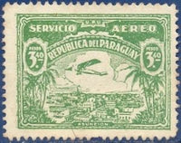 Paraguay 1939 Plane over Asunción-Stamps-Paraguay-Mint-StampPhenom