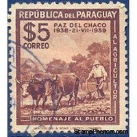 Paraguay 1940 Farmer with plow-Stamps-Paraguay-Mint-StampPhenom