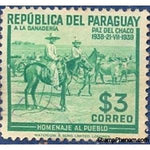 Paraguay 1940 Gauchos with cattle-Stamps-Paraguay-Mint-StampPhenom