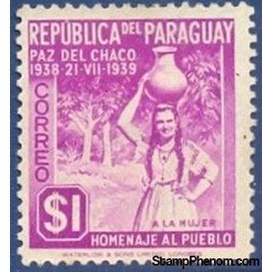 Paraguay 1940 Girl with Water Jug-Stamps-Paraguay-Mint-StampPhenom