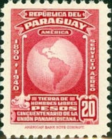 Paraguay 1940 Globe-Stamps-Paraguay-Mint-StampPhenom