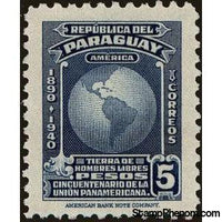 Paraguay 1940 Map of the Americas-Stamps-Paraguay-Mint-StampPhenom