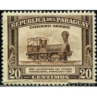 Paraguay 1944 Locomotive of the first paraguayan train-Stamps-Paraguay-Mint-StampPhenom