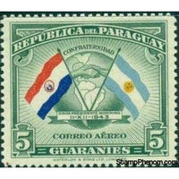 Paraguay 1945 Flags of Paraguay and Argentina-Stamps-Paraguay-Mint-StampPhenom