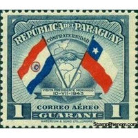 Paraguay 1945 Flags of Paraguay and Chile-Stamps-Paraguay-Mint-StampPhenom