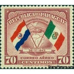 Paraguay 1945 Flags of Paraguay and Mexico-Stamps-Paraguay-Mint-StampPhenom