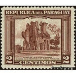 Paraguay 1945 Ruins of the Church of Humaitá-Stamps-Paraguay-Mint-StampPhenom
