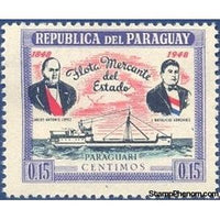 Paraguay 1949 Carlos Antonio López and J. N. González; Freighter "Paraguar-Stamps-Paraguay-Mint-StampPhenom