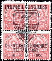 Paraguay 1951 Primer Congreso / crista de Entidades Economicas / DEL PARAGUAY-Stamps-Paraguay-Mint-StampPhenom