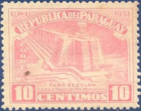 Paraguay 1952 Columbus Memorial Lighthouse / Mausoleum in Santo Domingo-Stamps-Paraguay-Mint-StampPhenom