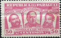 Paraguay 1954 Marshal Francisco Solano López, Carlos Antonio López, Genera-Stamps-Paraguay-Mint-StampPhenom